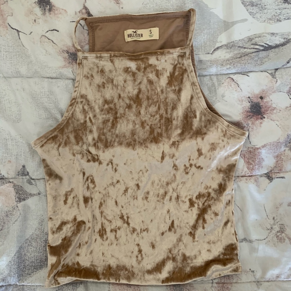 Hollister Gold Velvet Crop Top